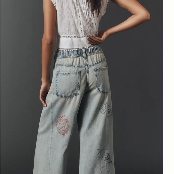 Anthropologie Light Blue Artistic Straight Leg Jeans - Picture 5 of 7